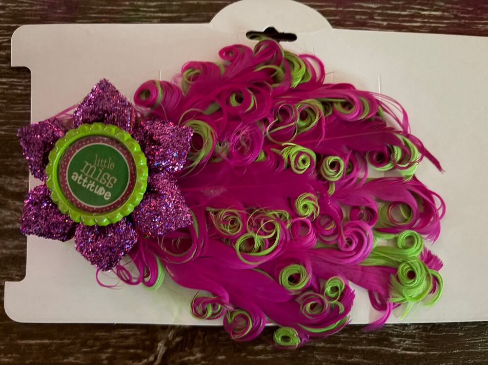 Little Miss Attitude Curly Feather Hair Clip